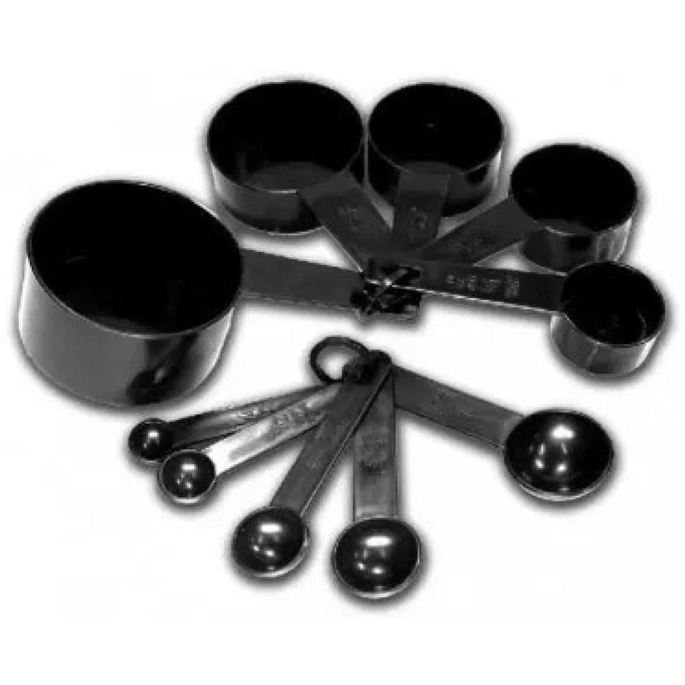Kit Medidor Culinário 10 Peças - Plástico - Preto