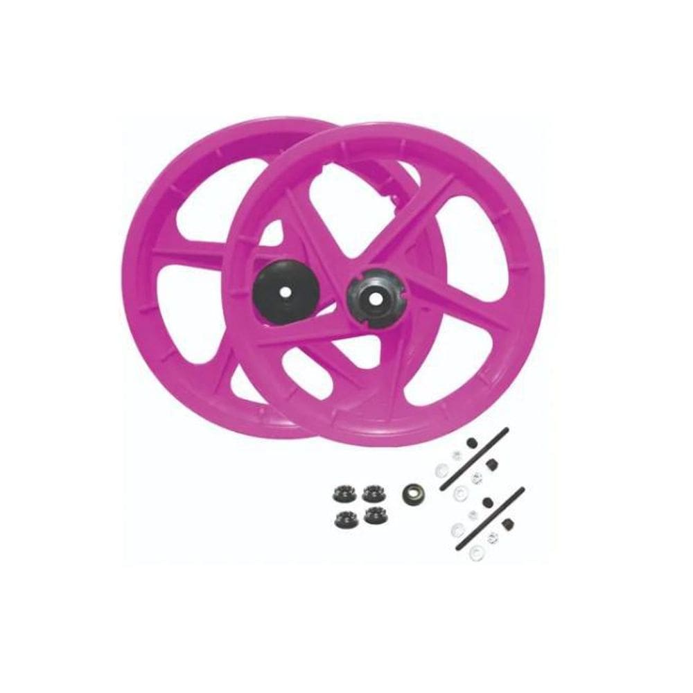 Par De Aros 16 Nylon Infantil, Rosa