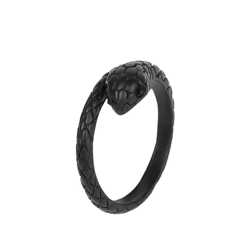 Anel Cobra Preto Ajustável Punk Gótico O1300