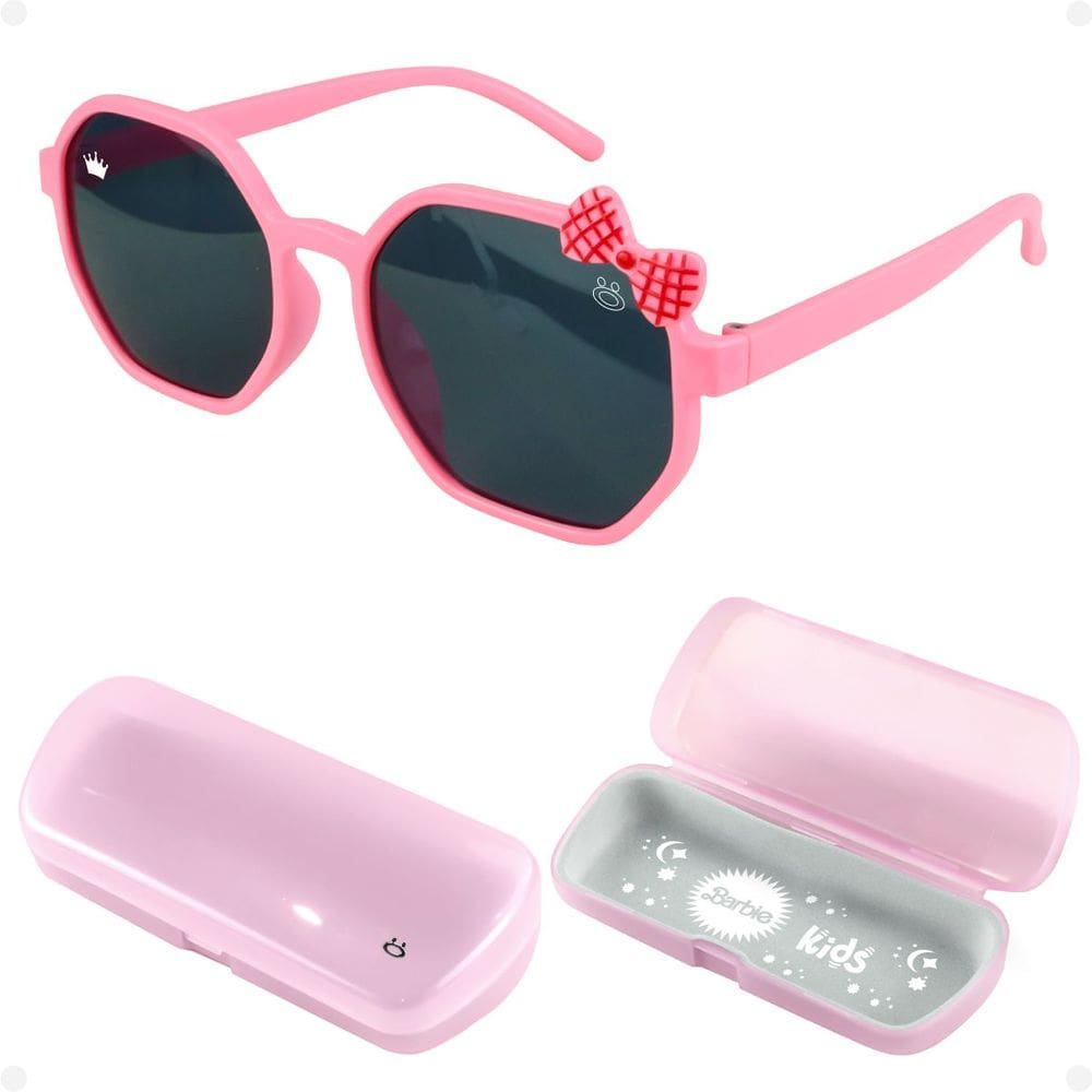 oculos sol infantil barbie menina retrô rosa vintage verão presente laçinho praia social criança