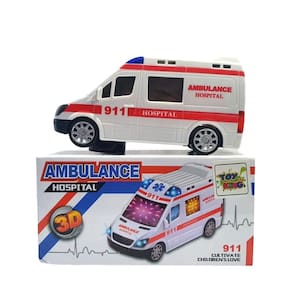 Brinquedo Infantil Carrinho De Ambulância Com Som E Luz