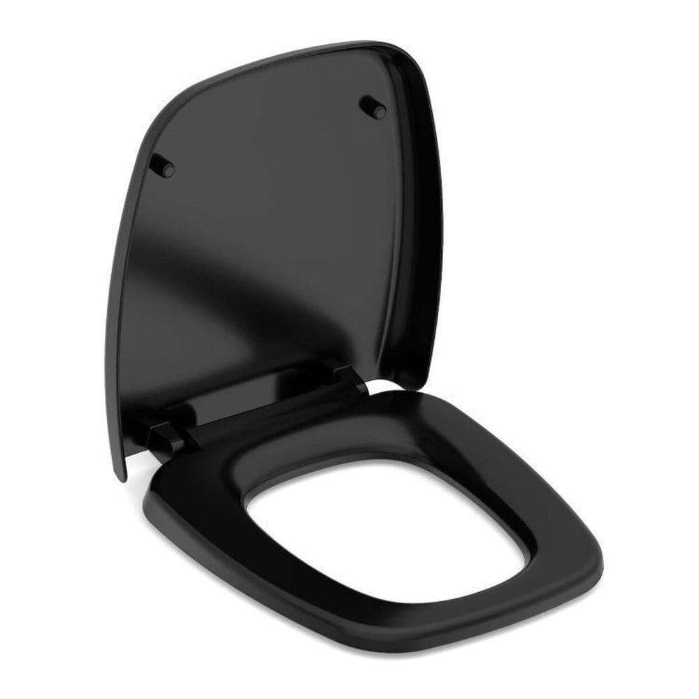 Kit 3 Assentos Sanitário com Softclose Fit Plus Celite Preto Brilhante