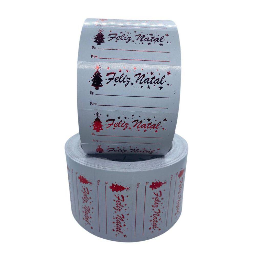 Kit Adesivo Natal Papelcouche Vermelha Tam 6X2,5Cm 1000Unid