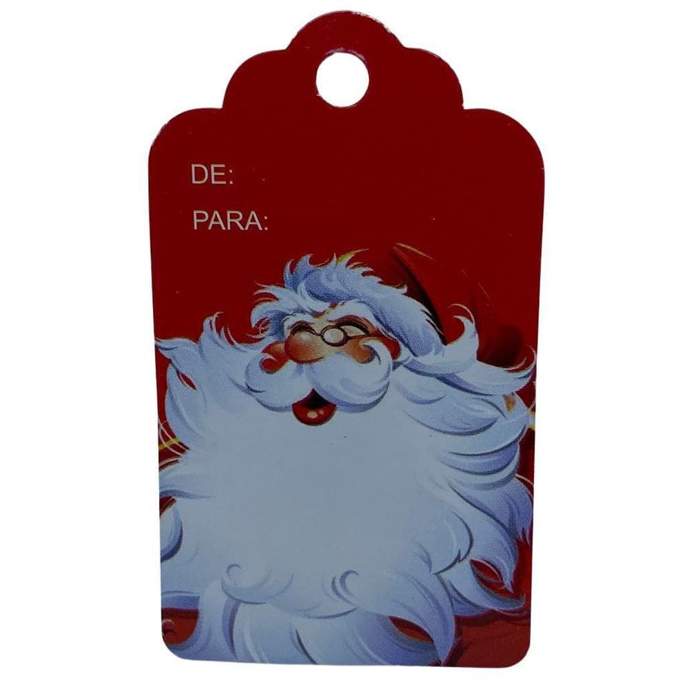 Tag Natal Noel Vermelho 100 Unidades Com Cordão