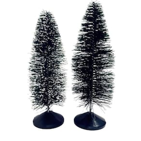 Kit Com 2 Mini Árvore De Natal Nevada E Verde 25cm