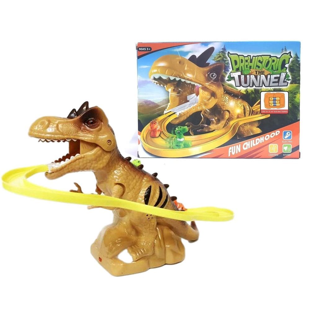 Dinossauros Com Som E Luz Túnel Escorregador Dino - Marrom