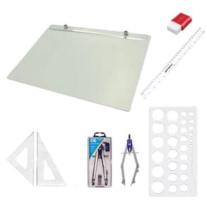 Kit Desenho Técnico Acrílico Transparente - 6 Peças