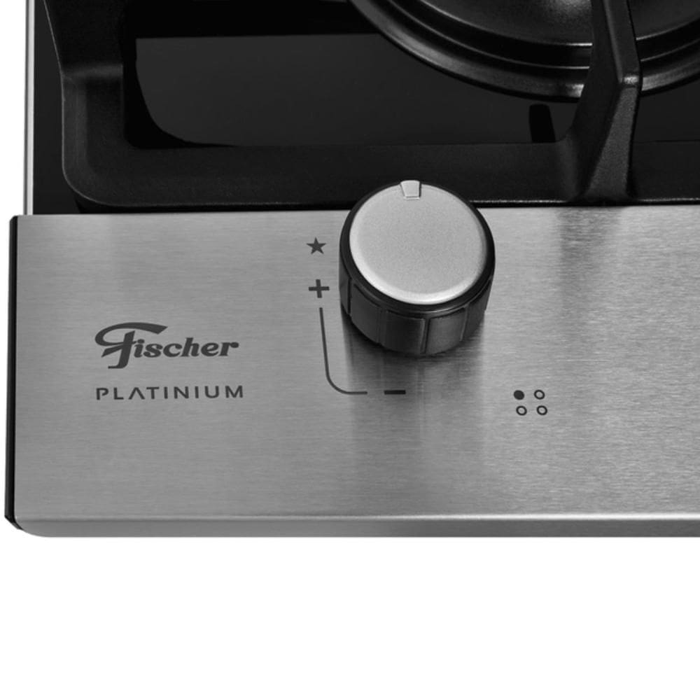 Cooktop a Gás Mesa Vidro 4 Bocas Fischer Platinium Bivolt