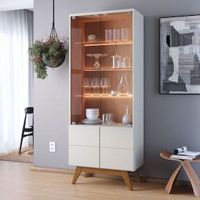 Cristaleira para Sala de Jantar com Porta Vidro 71x182cm Noronha Colibri