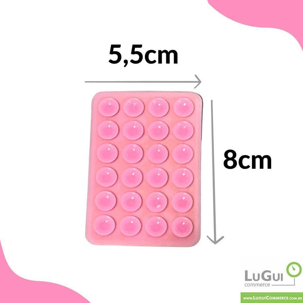 Suporte Silicone Ventosa Para Celular Para Superfície - Rosa