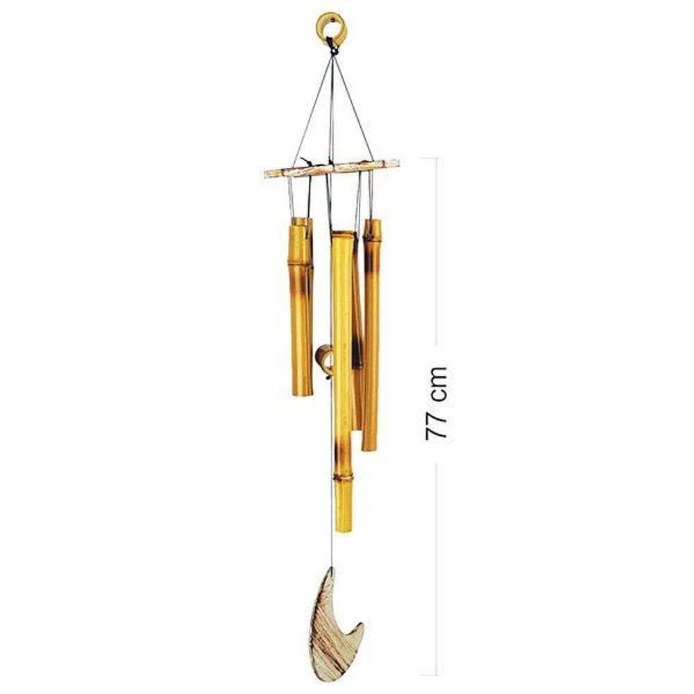 Sino De Vento 5 Tubos De Bambu Natural 77Cm 33008