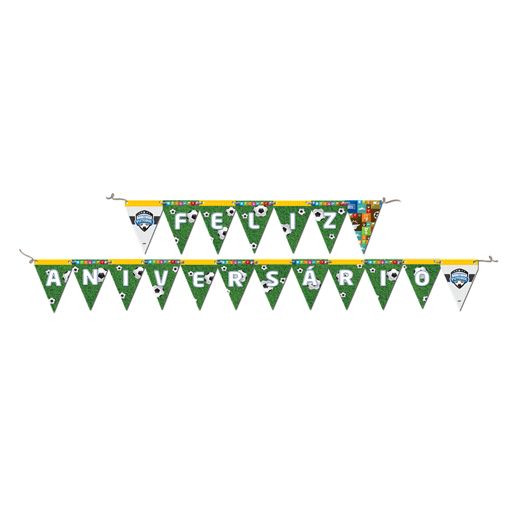 Faixa Feliz Aniversario Futebol Festcolor