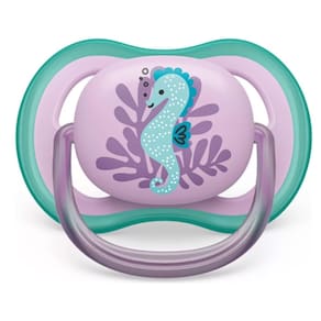 Chupeta Ultra Air 6-18m Decorada Roxo Cavalo Marinho Philips Avent