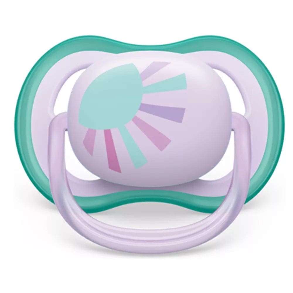 Chupeta Ultra Air 0-6m Decorada Rosa Verde Philips Avent