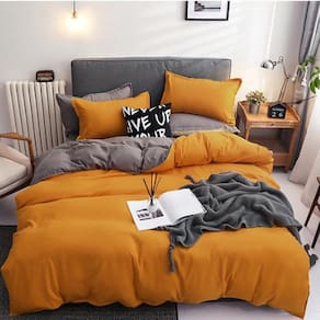Jogo De Cama Super King Amarelo 7 Pç Edredom De 300X300Cm
