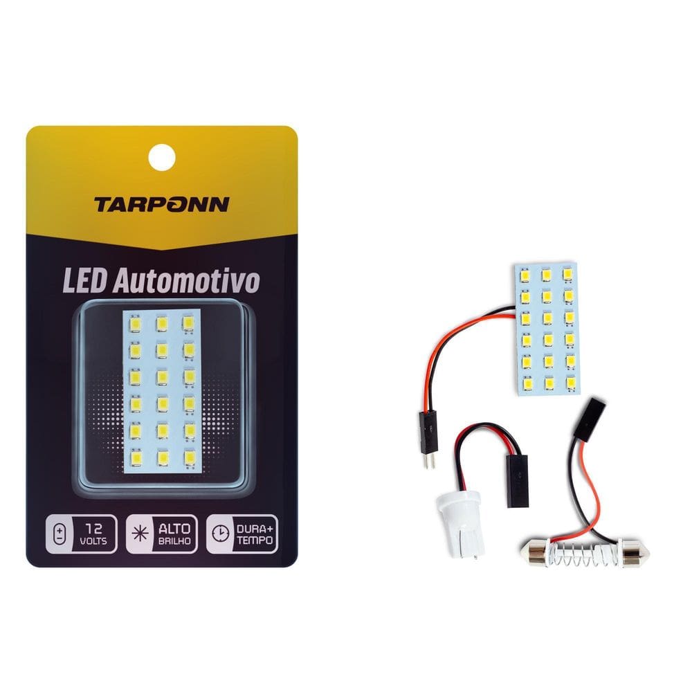 Lâmpada Led Interior Carro Placa 18 Leds Com 2 Conectores