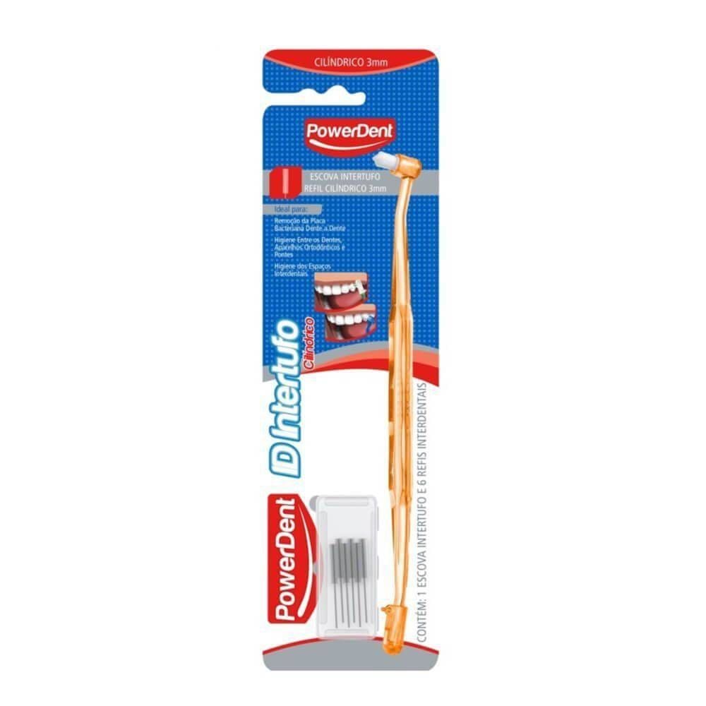 Powerdent Escova Intertufo Cilíndrico 3mm COM 6