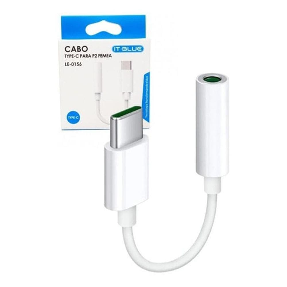 Cabo Adaptador Tipo C Usb-C Para Fone Ouvido P2 Femea 3.5Mm
