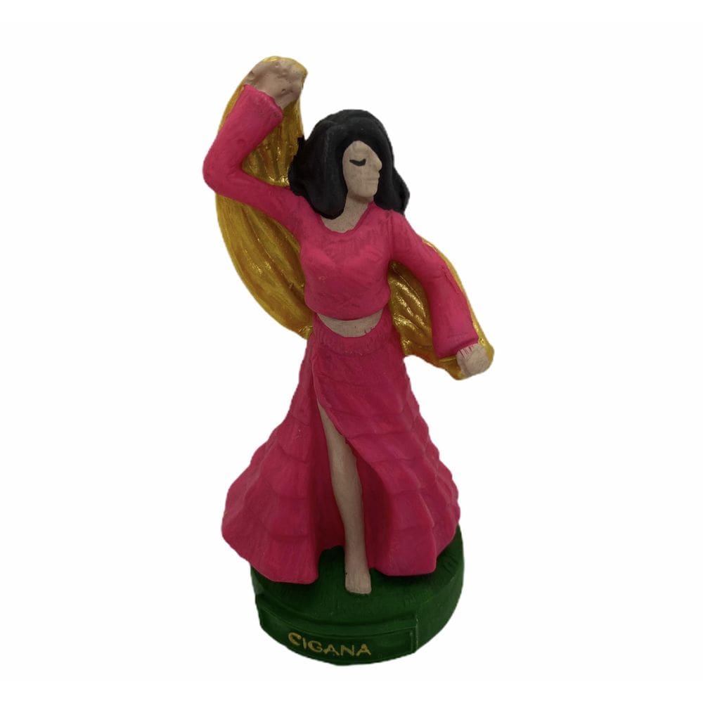 Escultura Cigana Rosa 11 Cm Em Resina