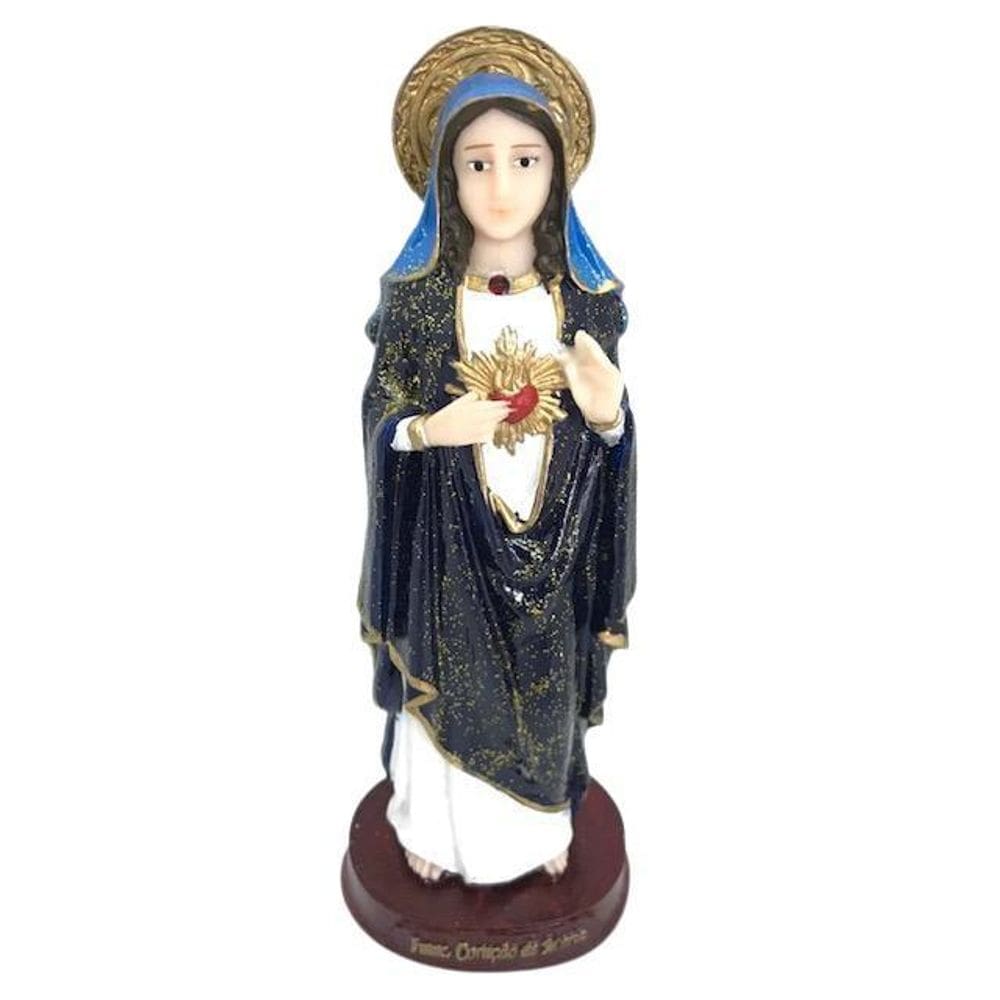 Imagem Sagrado Coração De Maria Em Resina 15 Cm