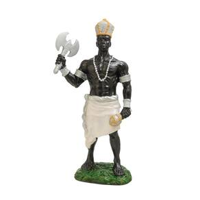 Escultura Xangô Ayrá Branco Em Resina 26 Cm