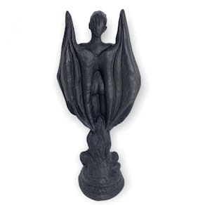 Escultura Lúcifer 12 Cm Pintado De Preto Em Resina