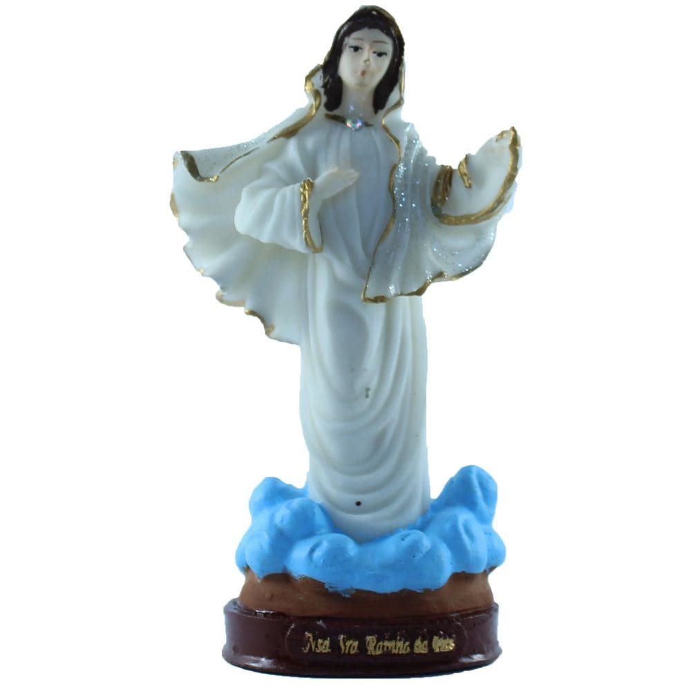 Imagem Nossa Senhora Rainha Da Paz Medjugorje Resina 14 Cm