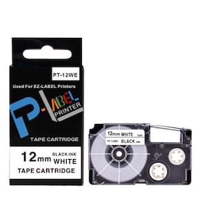 Fita Casio XR-12WE 12mm Laminada Branca - 8m