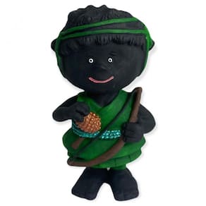 Escultura Orixás Oxossi Coleção Baby Negro Criança 10Cm