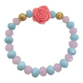 Pulseira Cosme E Damião Com Rosa Cristal E Silicone