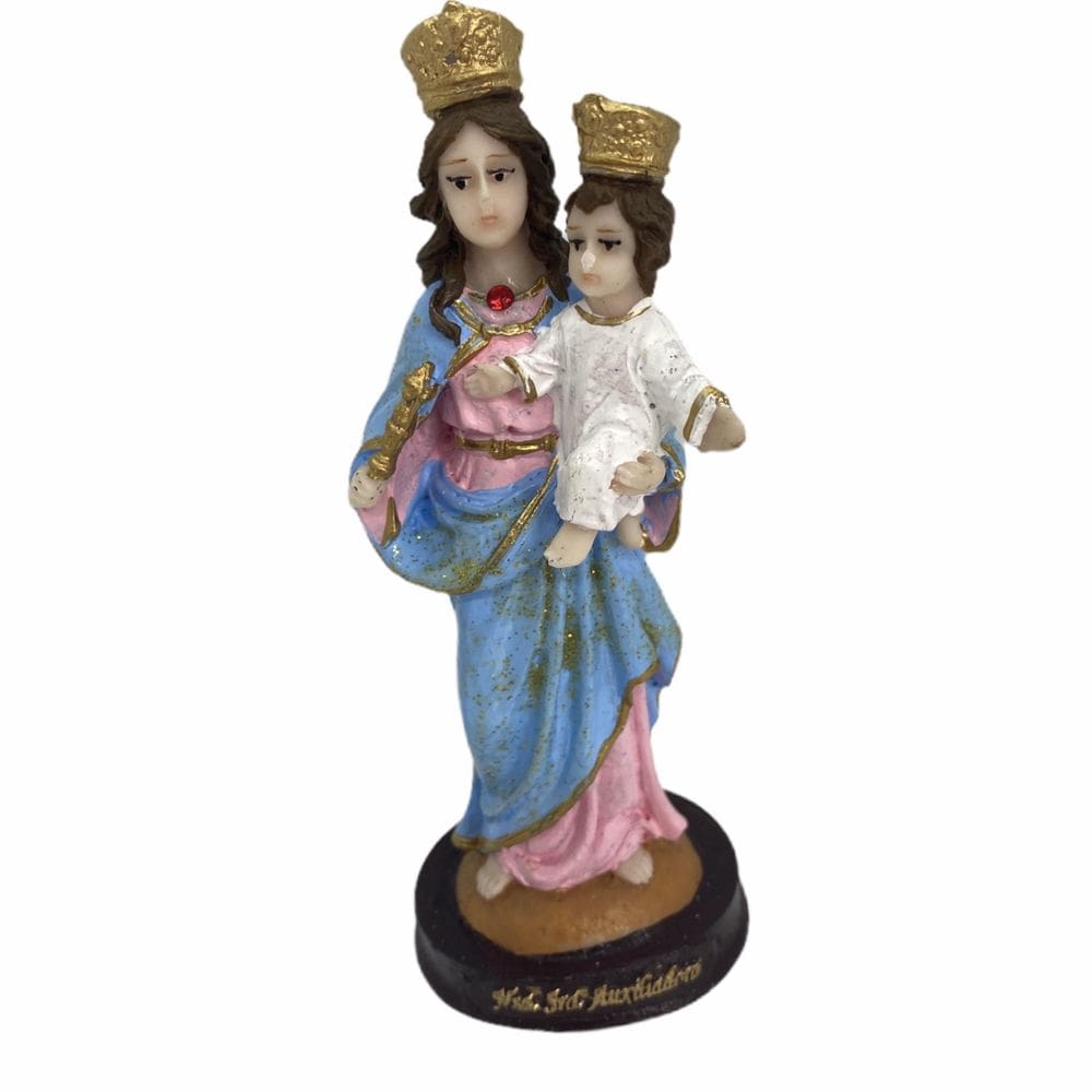 Nossa Senhora Auxiliadora Escultura Em Resina 14 Cm