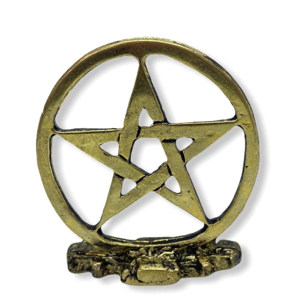 Pentagrama Em Metal Dourado De Mesa 5 Cm - Proteção