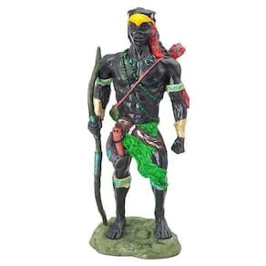 Escultura De Orixá Oxossi Verde 25 Cm Em Resina