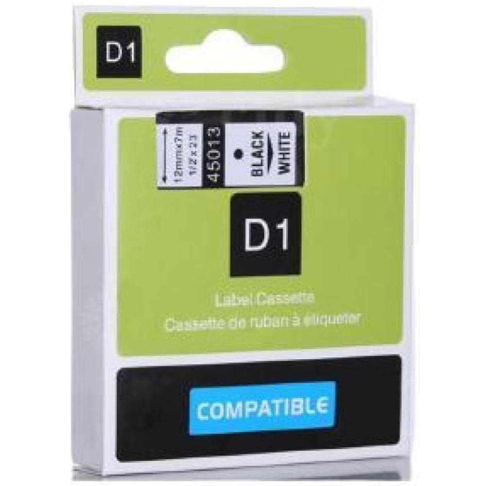 Kit 50 Fitas Compatível Dymo D1 45013 Branca 12Mm