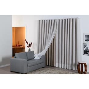 Cortina Sala/Quarto Linho Gaze E Blackout 3,0M X2,40M Varão