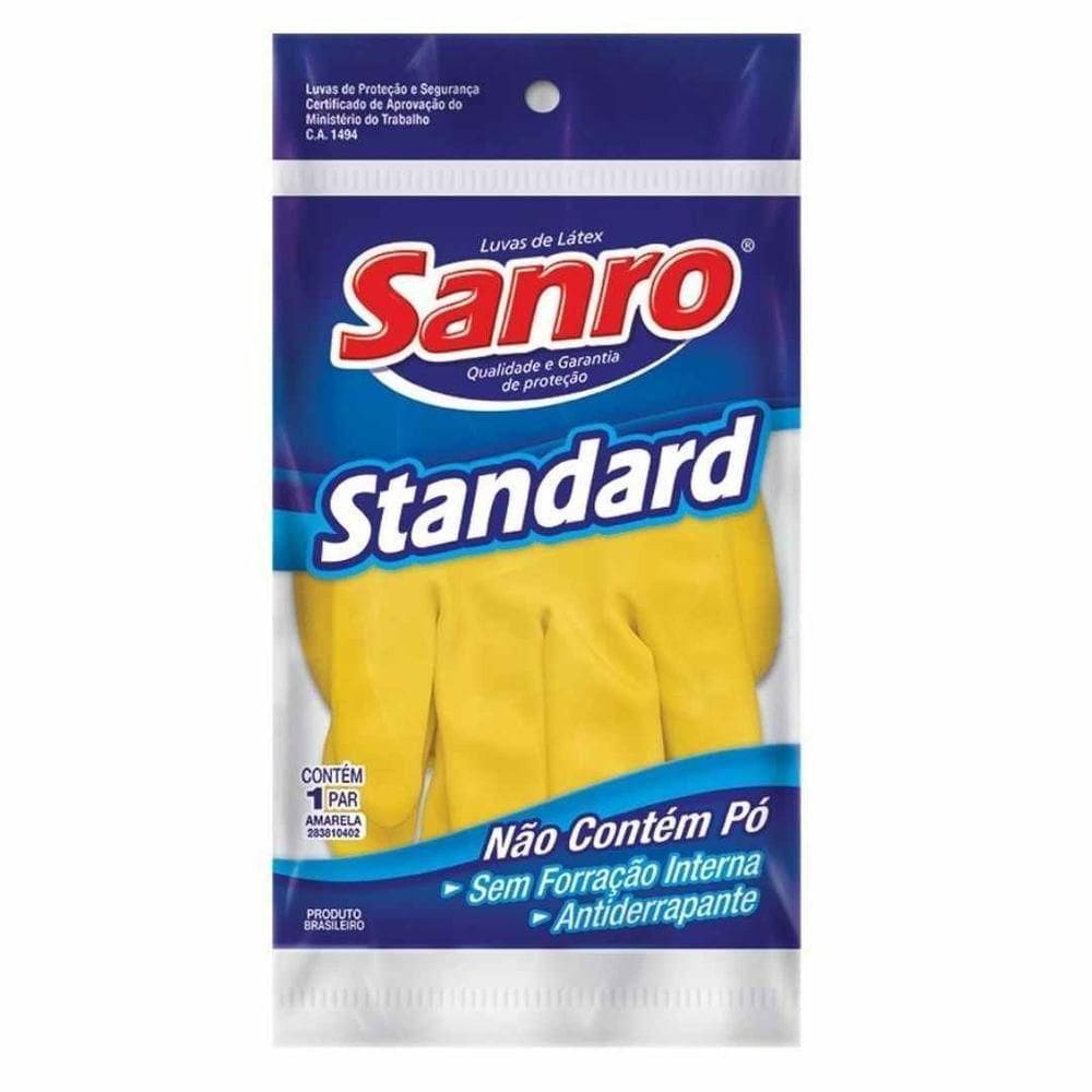 Luva Sanro Standard Amarela Pequena