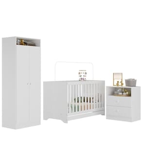 Quarto Infantil Completo Com Colchão Incluso Encanto Multimóveis Branco