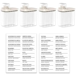 4 Dispensers para Sabão Líquido Amaciante 1,5L Flow e Etiquetas Identificadoras Ou