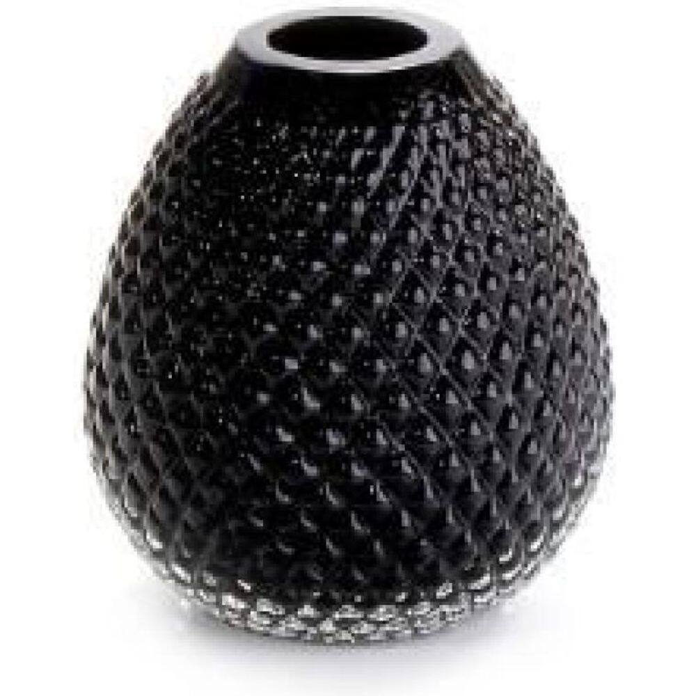 Vaso Em Cristal Murano Preto - São Marcos 16Cm