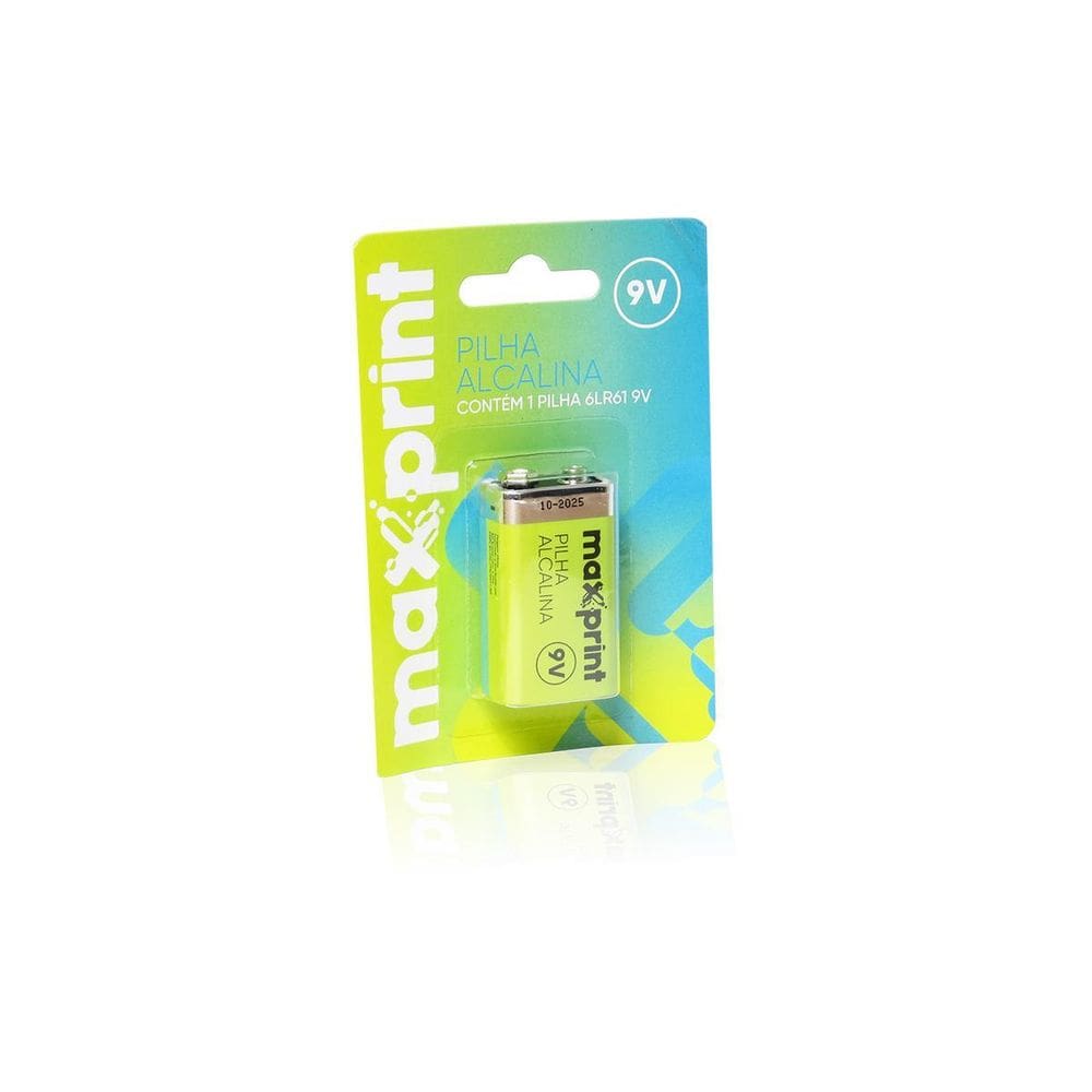 Pilha 9V Alcalina   Blister Com 1 Unidade   Maxprint