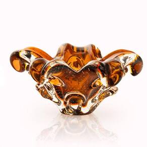 Centro De Mesa Em Cristal Murano Marrom - São Marcos 25Cm