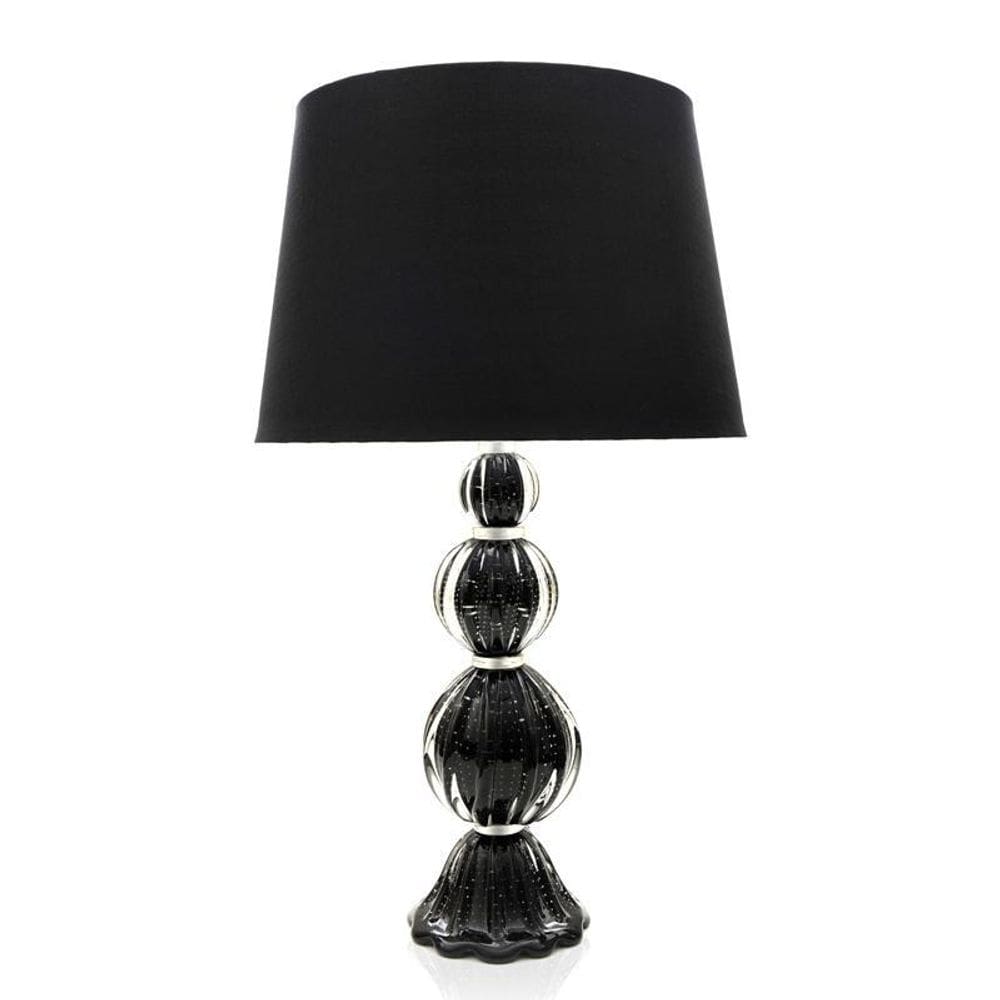 Abajour Em Cristal Murano Preto - São Marcos 53Cm