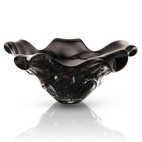Centro De Mesa Em Cristal Murano Preto - São Marcos 45Cm