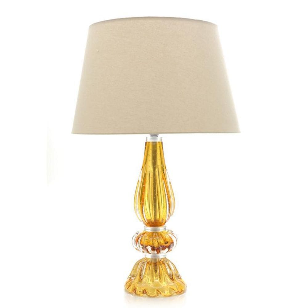 Abajour Em Cristal Murano Âmbar - São Marcos 43Cm