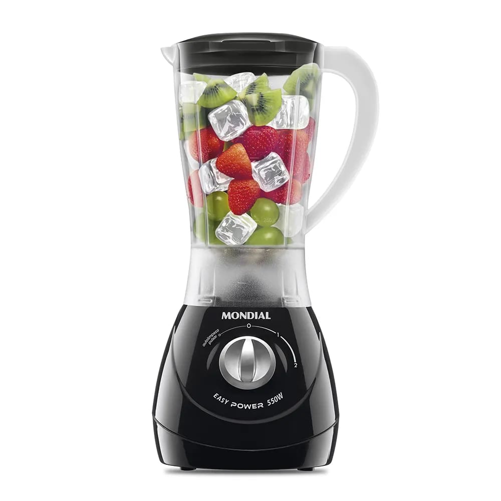 Liquidificador 550W 1,9L Mondial L550B Easy Power 2 Vel Preto 110v