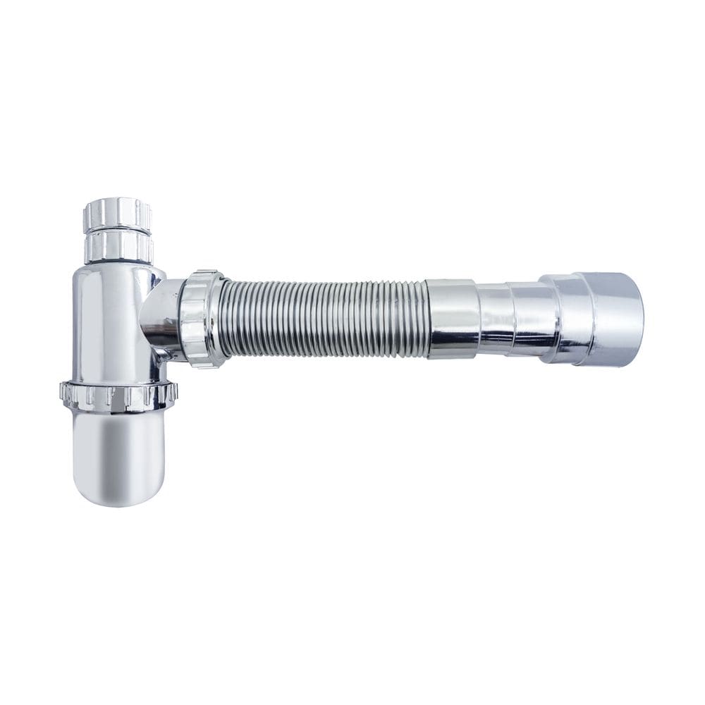 Sifão Sanfonado Extensível Copo Universal Tubo Cromado 55cm