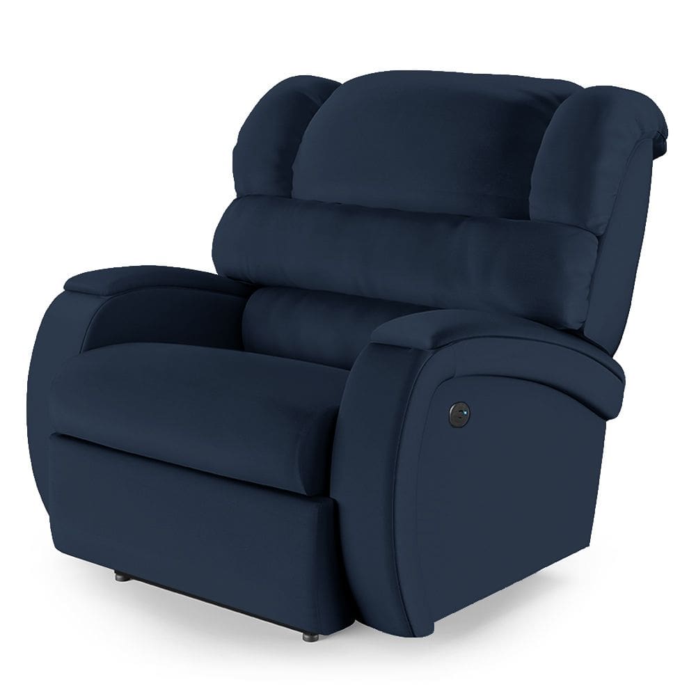 Poltrona do Papai Reclinável Napoli Controle Power Elétrico USB PU Azul FH1 - D`Rossi