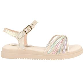 Sandália Infantil Menina Casual Dia a Dia Flatform com Strass Pink Cats V4511