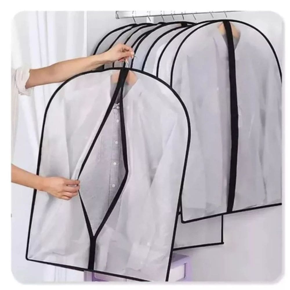 5 Capa para Roupas Protetora Terno Vestidos Roupa Com Zíper