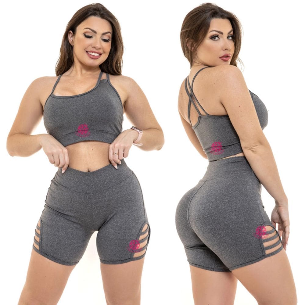 Conjunto Bermuda com Faixa e Top Suplex Fitness Feminino
